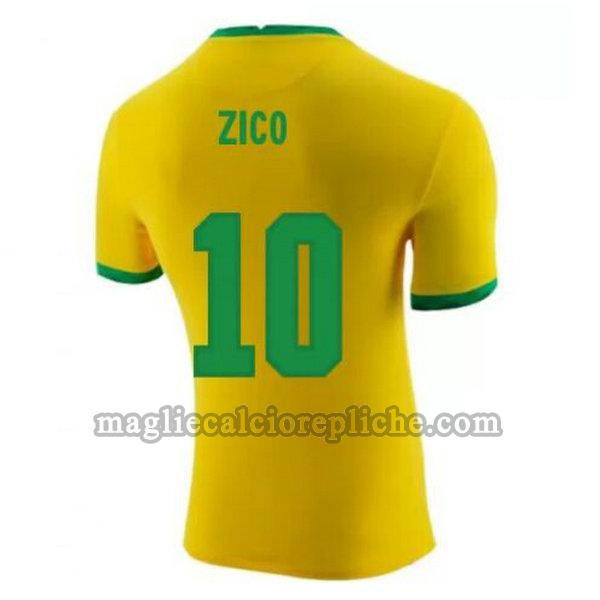 prima maglie calcio brasile 2020-2021 zico 10 giallo