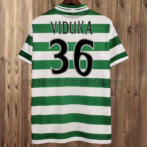 prima maglie calcio celtic 1999-2001 viduka 36 verde