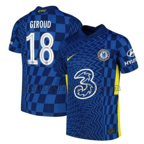 prima maglie calcio chelsea 2021 2022 giroud 18 blu