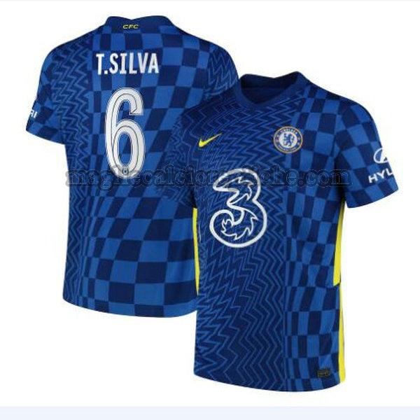 prima maglie calcio chelsea 2021 2022 t. silva 6 blu