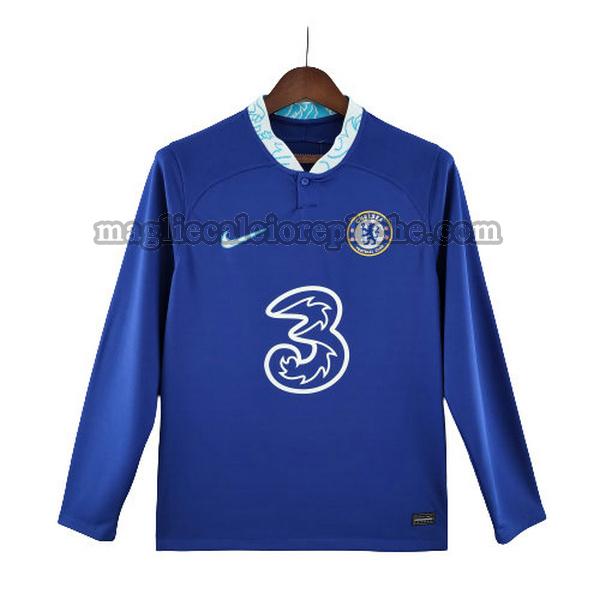 prima maglie calcio chelsea 2022 2023 manica lunga blu