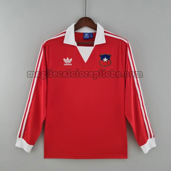 prima maglie calcio cile 1982 manica lunga rosso