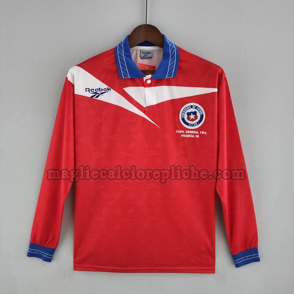 prima maglie calcio cile 1998 manica lunga rosso