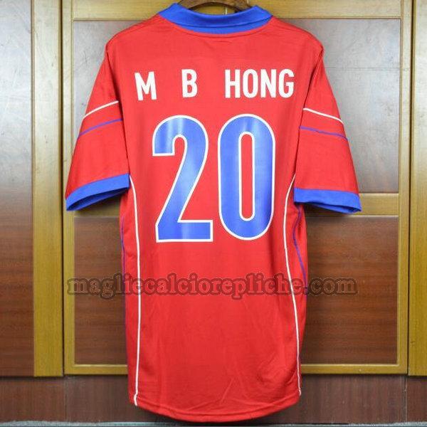 prima maglie calcio corea 1998 m b hong 20 rosso