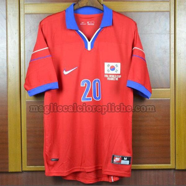 prima maglie calcio corea 1998 m b hong 20 rosso