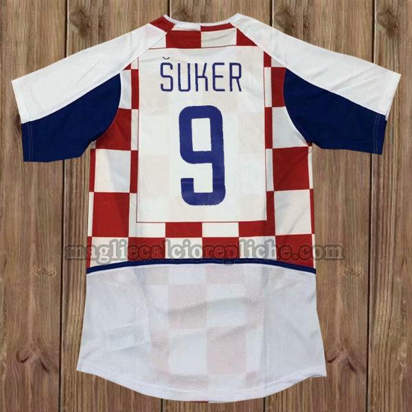 prima maglie calcio croazia 2002 suker 9 bianco