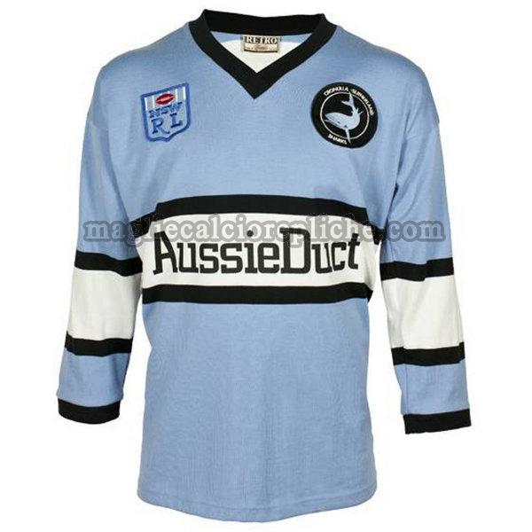 prima maglie calcio cronulla sutherland sharks 1988 manica lunga blu