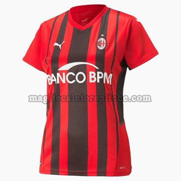 prima maglie calcio donna ac milan 2021 2022 rosso