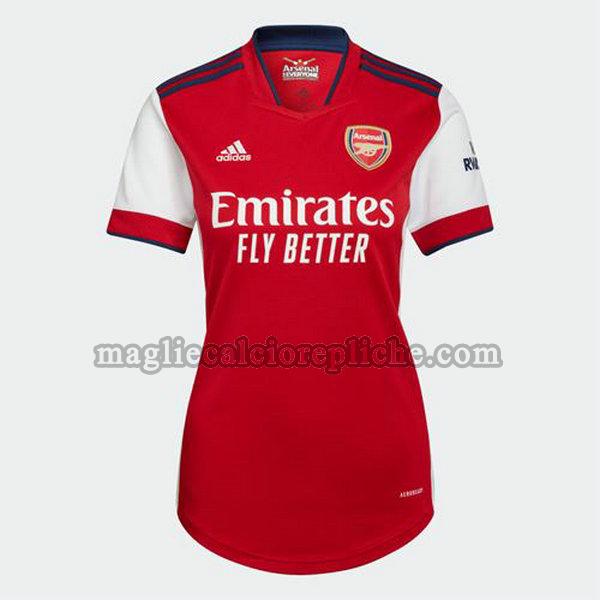 prima maglie calcio donna arsenal 2021 2022 rosso