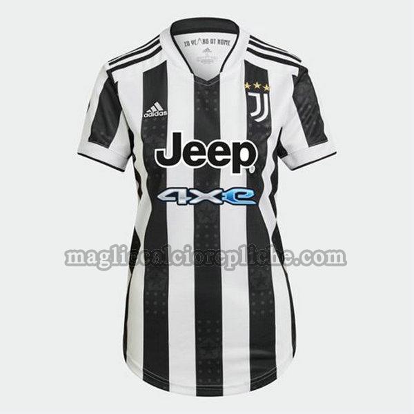 prima maglie calcio donna juventus 2021 2022 nero bianco