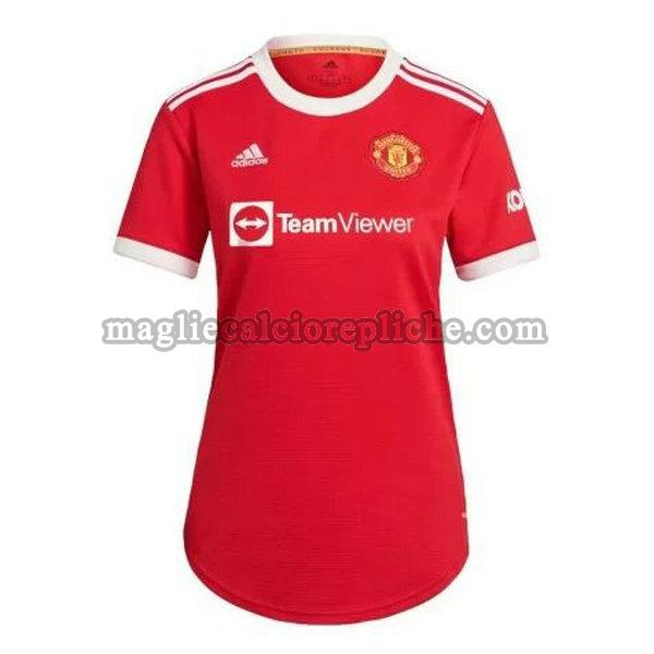 prima maglie calcio donna manchester united 2021 2022 rosso