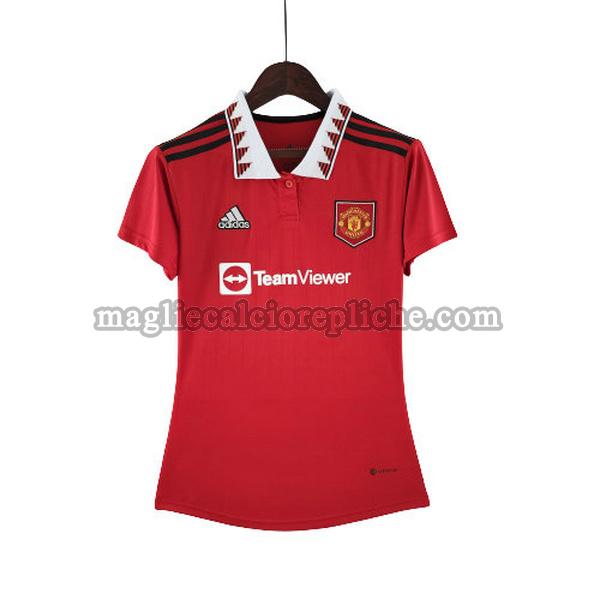 prima maglie calcio donna manchester united 2022 2023 rosso