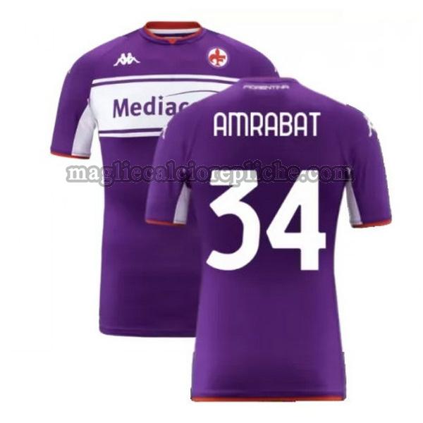 prima maglie calcio fiorentina 2021 2022 amrabat 34 porpora