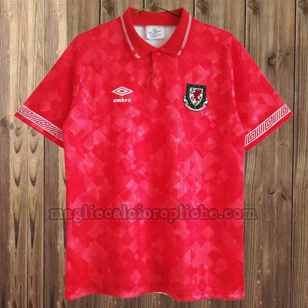 prima maglie calcio galles 1990-1992 rosso