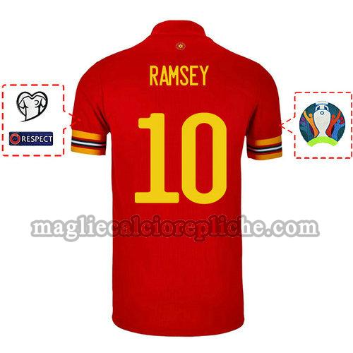 prima maglie calcio galles 2020 aaron ramsey 10