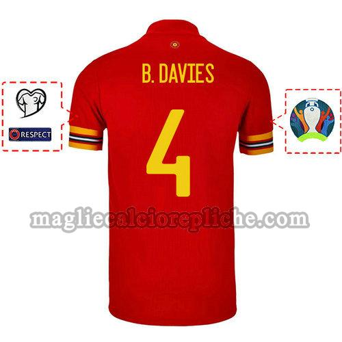 prima maglie calcio galles 2020 ben davies 4