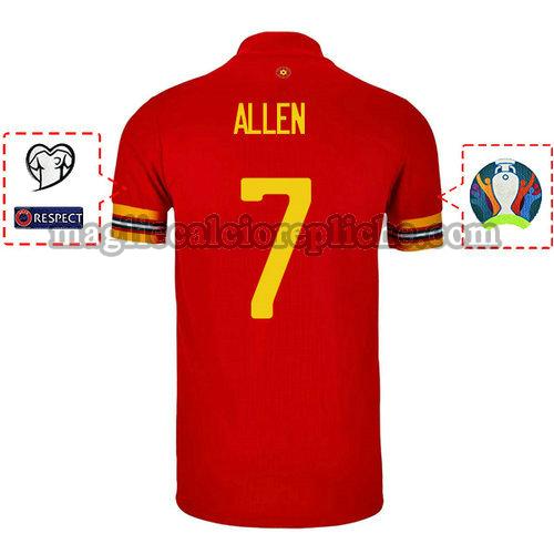 prima maglie calcio galles 2020 joe allen 7