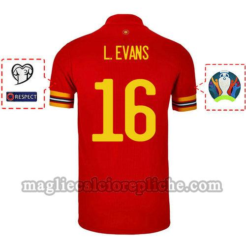 prima maglie calcio galles 2020 lee evans 16