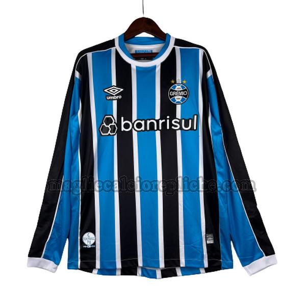 prima maglie calcio grêmio 2023 2024 manica lunga blu nero