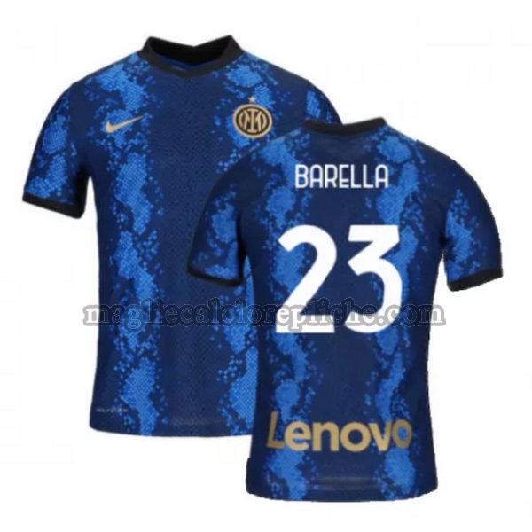 prima maglie calcio inter 2021 2022 barella 23 blu