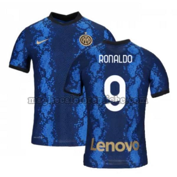 prima maglie calcio inter 2021 2022 ronaldo 9 blu