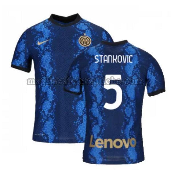 prima maglie calcio inter 2021 2022 stankovic 5 blu