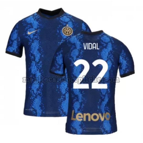 prima maglie calcio inter 2021 2022 vidal 22 blu