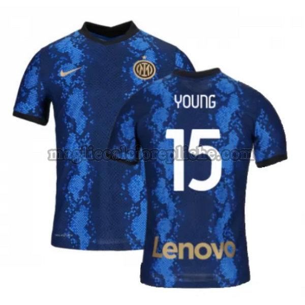 prima maglie calcio inter 2021 2022 young 15 blu