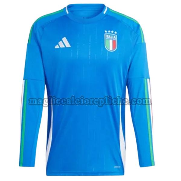 prima maglie calcio italia 2024 manica lunga blu