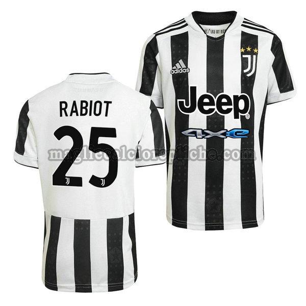 prima maglie calcio juventus 2021 2022 adrien rabiot 25 nero bianco