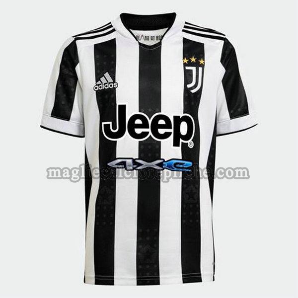 prima maglie calcio juventus 2021 2022 thailandia nero bianco