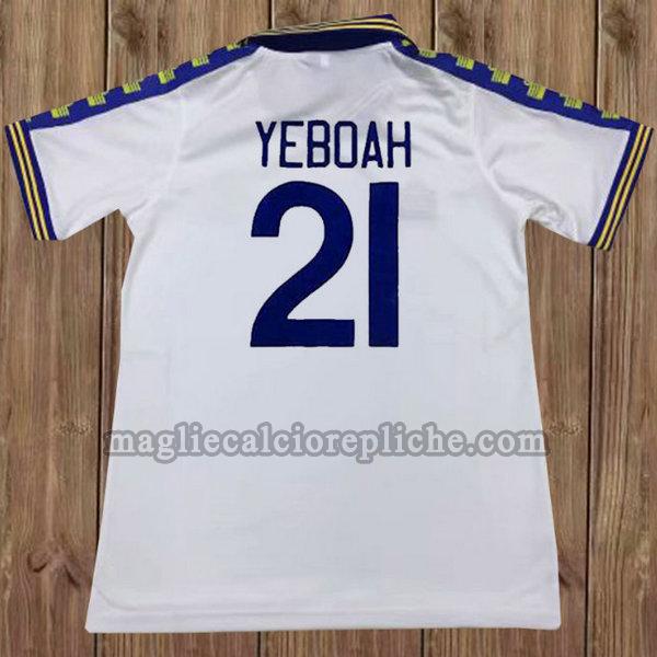 prima maglie calcio leeds united 1976-1977 yeboah 21 bianco