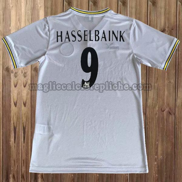 prima maglie calcio leeds united 1996-1998 hasselbaink 9 bianco