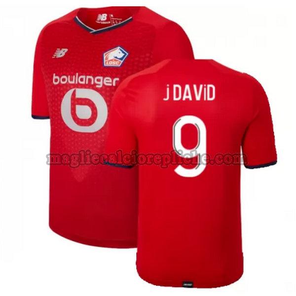 prima maglie calcio lille 2021 2022 j david 9 rosso