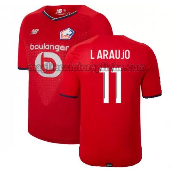 prima maglie calcio lille 2021 2022 l araujo 11 rosso