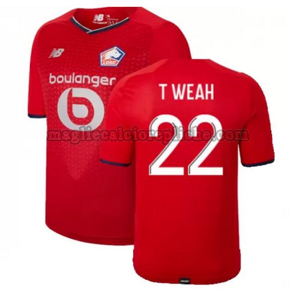 prima maglie calcio lille 2021 2022 t weah 22 rosso