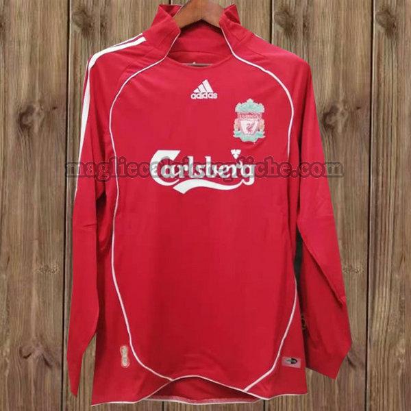 prima maglie calcio liverpool 2006-2008 manica lunga rosso