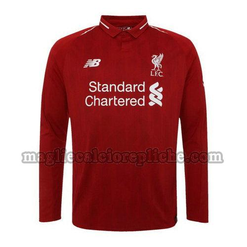 prima maglie calcio liverpool 2018-2019 manica lunga