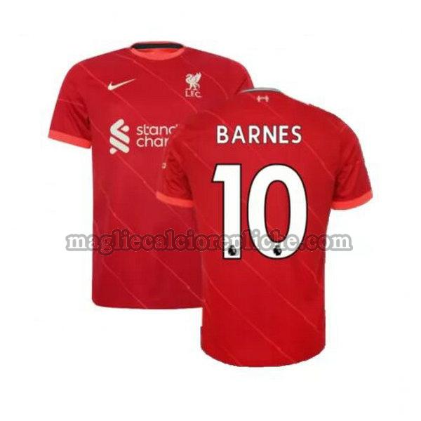 prima maglie calcio liverpool 2021 2022 barnes 10 rosso