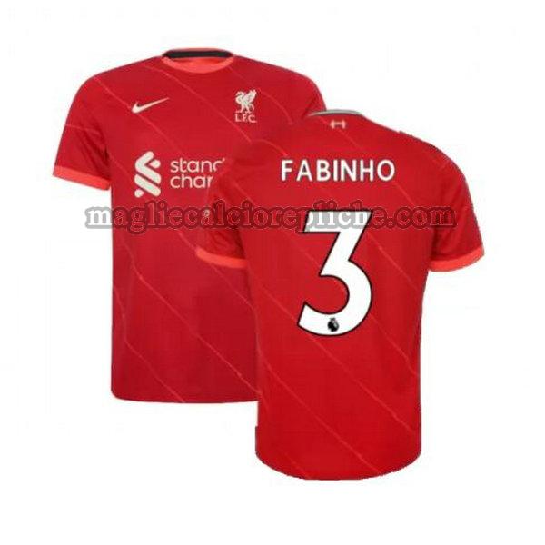 prima maglie calcio liverpool 2021 2022 fabinho 3 rosso