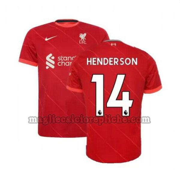 prima maglie calcio liverpool 2021 2022 henderson 14 rosso