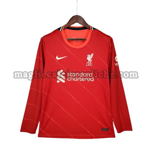 prima maglie calcio liverpool 2021 2022 manica lunga rosso