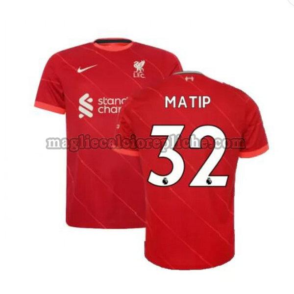 prima maglie calcio liverpool 2021 2022 matip 32 rosso