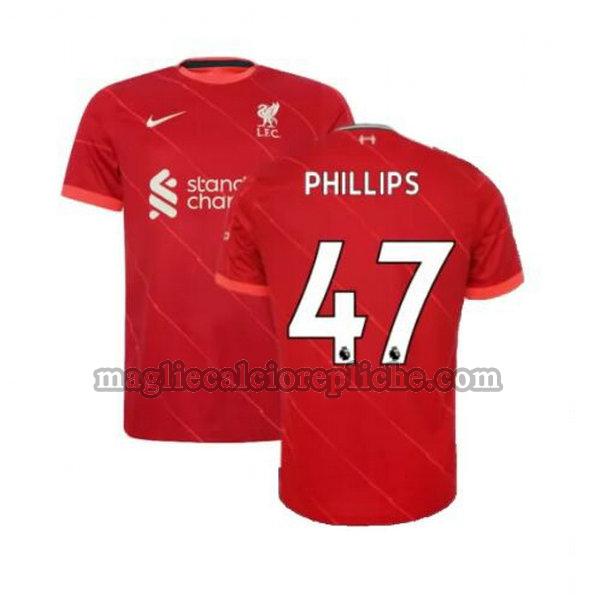 prima maglie calcio liverpool 2021 2022 phillips 47 rosso