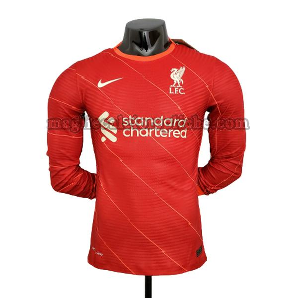 prima maglie calcio liverpool 2021 2022 player manica lunga rosso