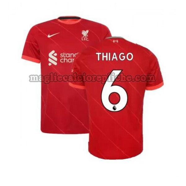 prima maglie calcio liverpool 2021 2022 thiago 6 rosso