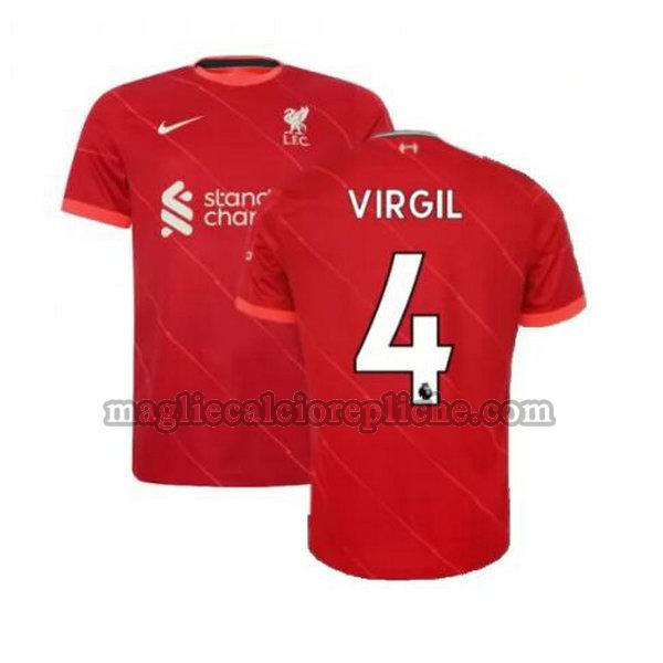 prima maglie calcio liverpool 2021 2022 virgil 4 rosso