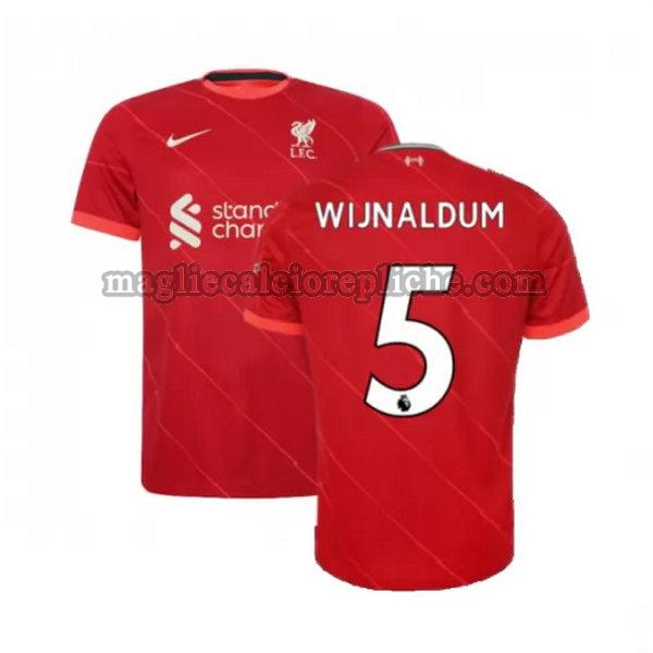 prima maglie calcio liverpool 2021 2022 wijnaldum 5 rosso