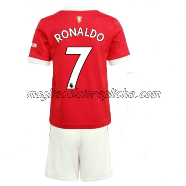 prima maglie calcio bambino manchester united 2021 2022 cristiano ronaldo 7 rosso