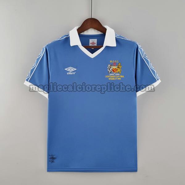 prima maglie calcio manchester city 1981 192 blu